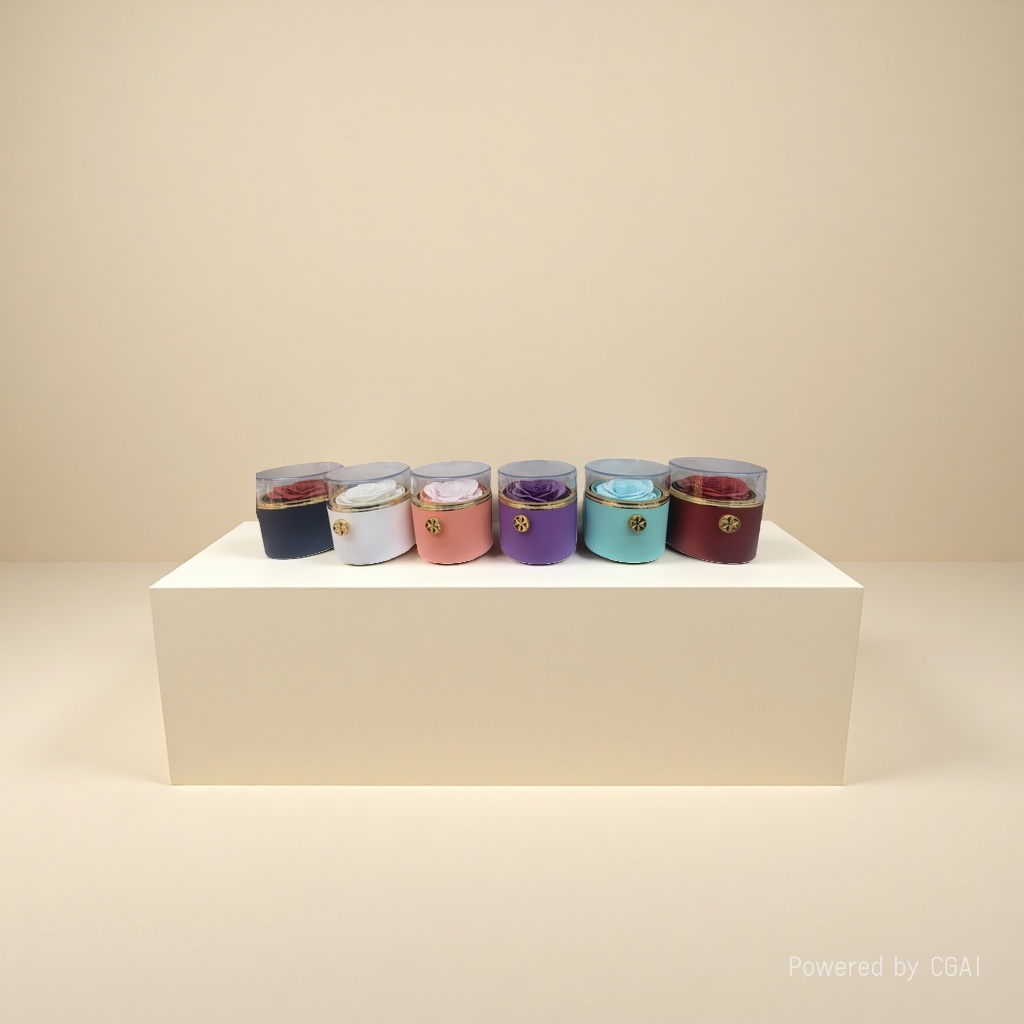 Colorful cylindrical gift boxes, rose gift packaging boxes, gift boxes, paper bags, artificial flowers and simulated flowers Application Scenario