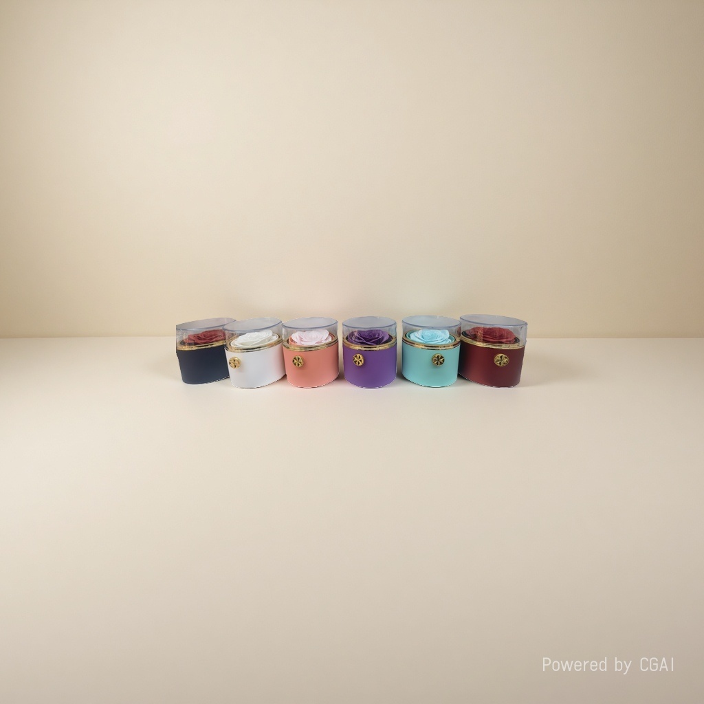 Colorful cylindrical gift boxes, rose gift packaging boxes, gift boxes, paper bags, artificial flowers and simulated flowers Specification image