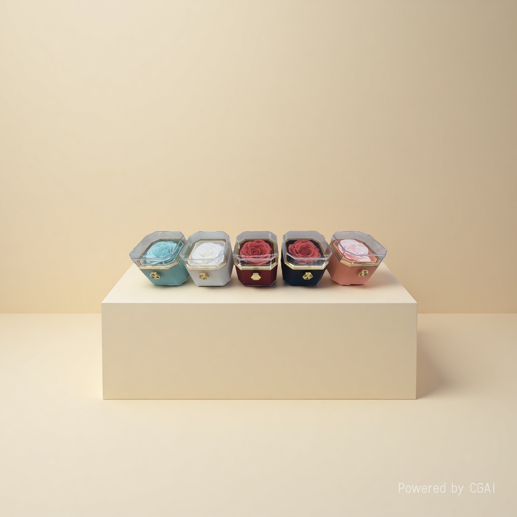 Rose-decorated gift box, souvenir packaging box, gift box details Picture