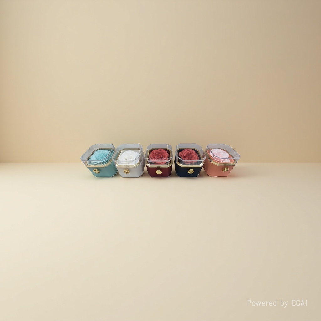 Rose-decorated gift box, souvenir packaging box, gift box Specification image