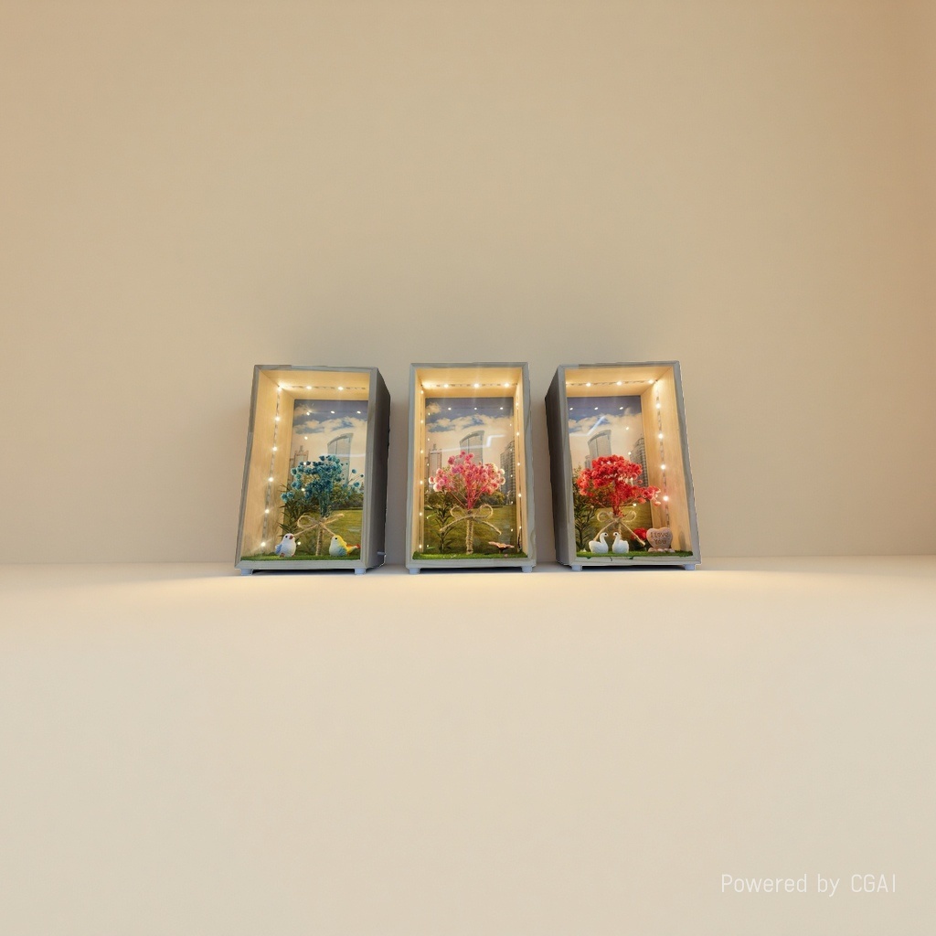 Monet Garden Crocheted twisted stick artificial flower gift box, picture frame, tulip artificial flower decoration, DIY by hand