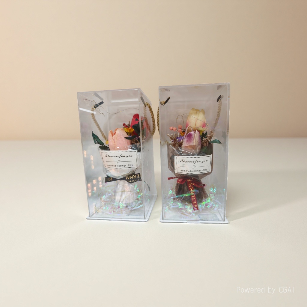 Artificial flower packaging transparent display box bouquet