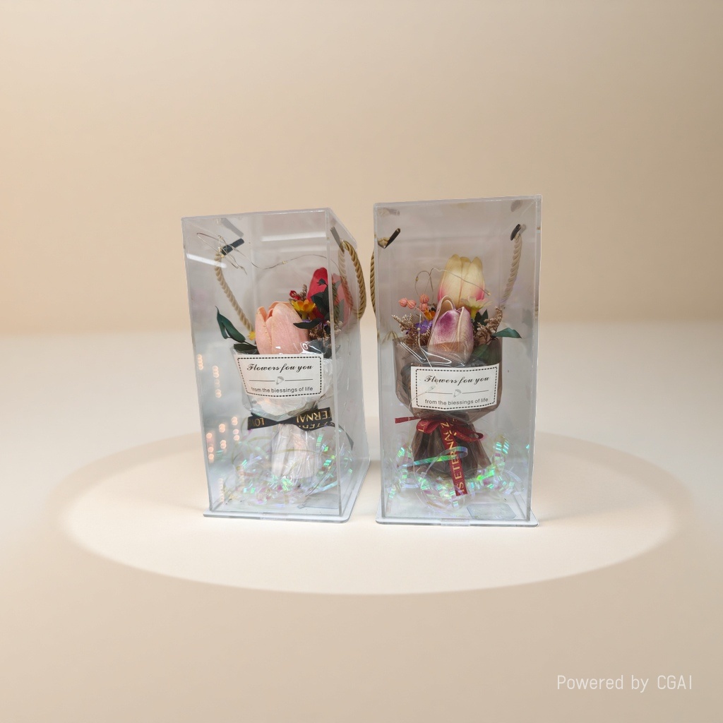 Artificial flower packaging transparent display box bouquet Application Scenario