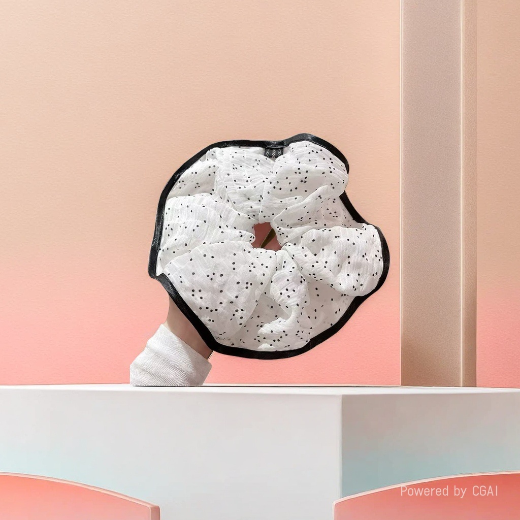 The large intestine hair band, square scarf and hair accessory have a velvet texture. The wide version makes the face look small and soft without constricting the hair