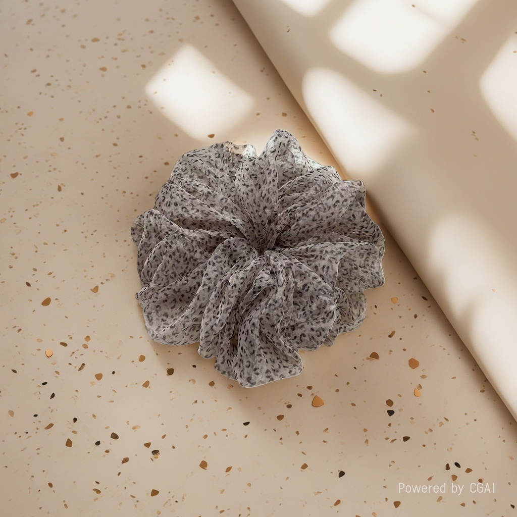 Grey gauze woven large intestine hair band hair accessory square towel set large intestine hair band fashionable accessory
