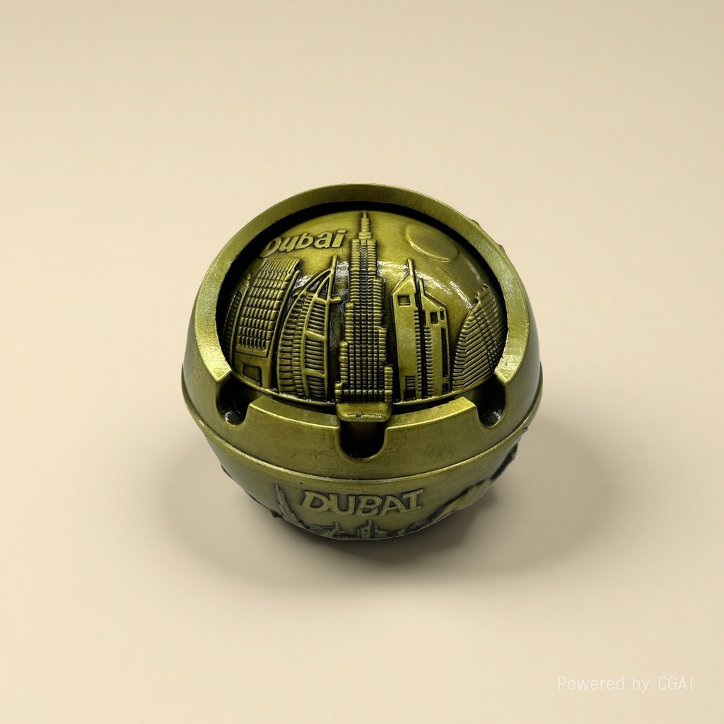 Golden Dubai cityscape souvenir, brass wave craft, red copper available Application Scenario