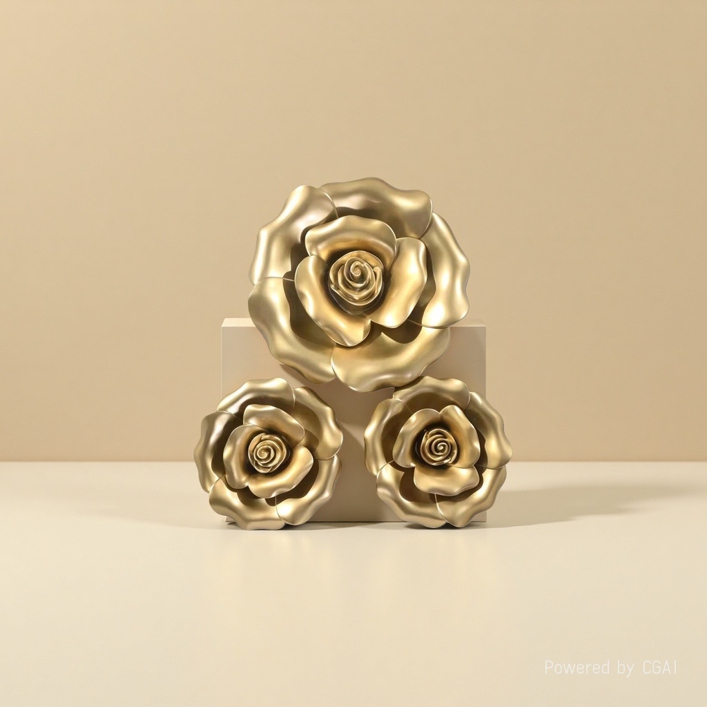 金色金属玫瑰花香炉香薰炉