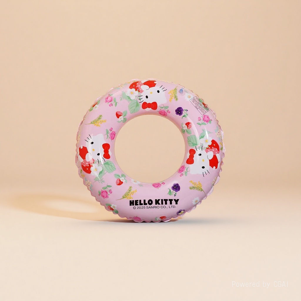 粉色Hello Kitty戏水玩具游泳圈配电动水枪儿童夏季沙滩玩具
