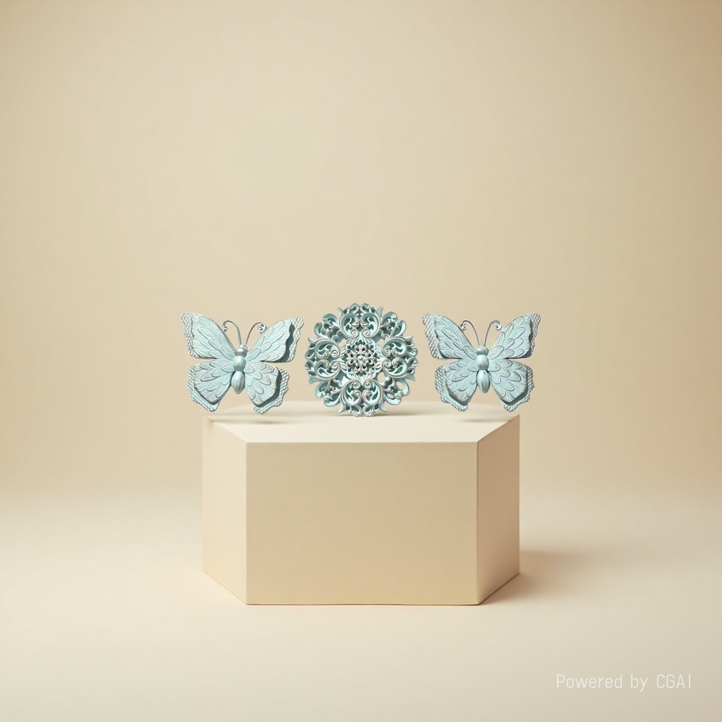 装饰镜/镜子/镜子女欧式/金属镜子立体站/梳子镜子产品图
