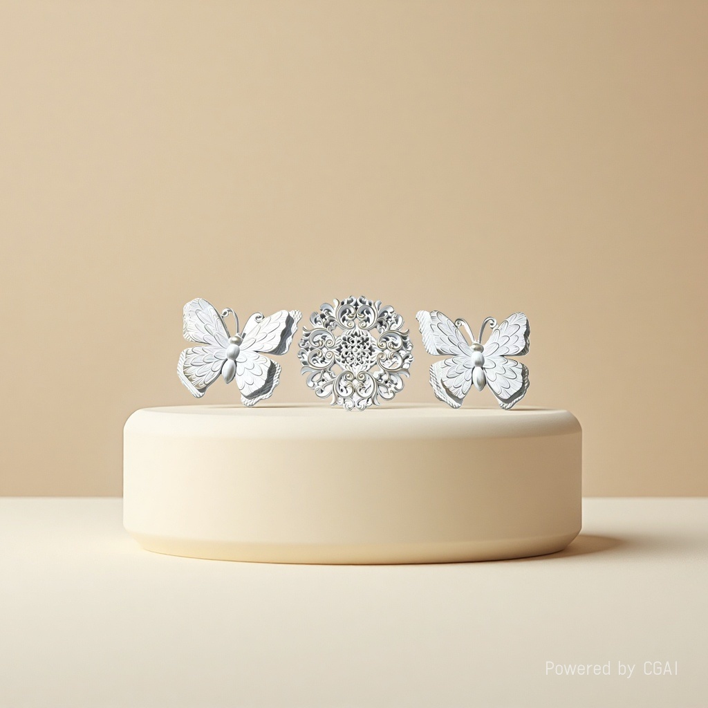 装饰镜/镜子/镜子女欧式/金属镜子立体站/梳子镜子细节图