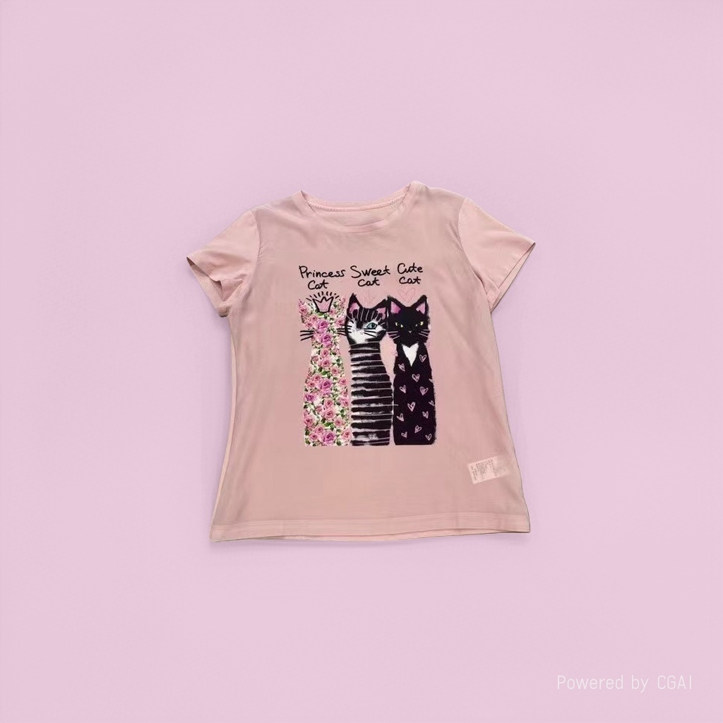 Mardi's pink cat pattern top is a summer fashion bestseller for girls Specification image