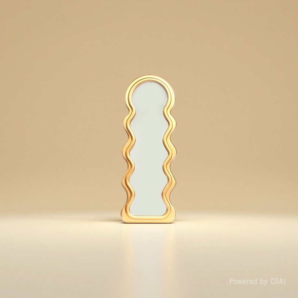 装饰镜/镜子/镜子女欧式/金属镜子立体站/梳子镜子白底实物图