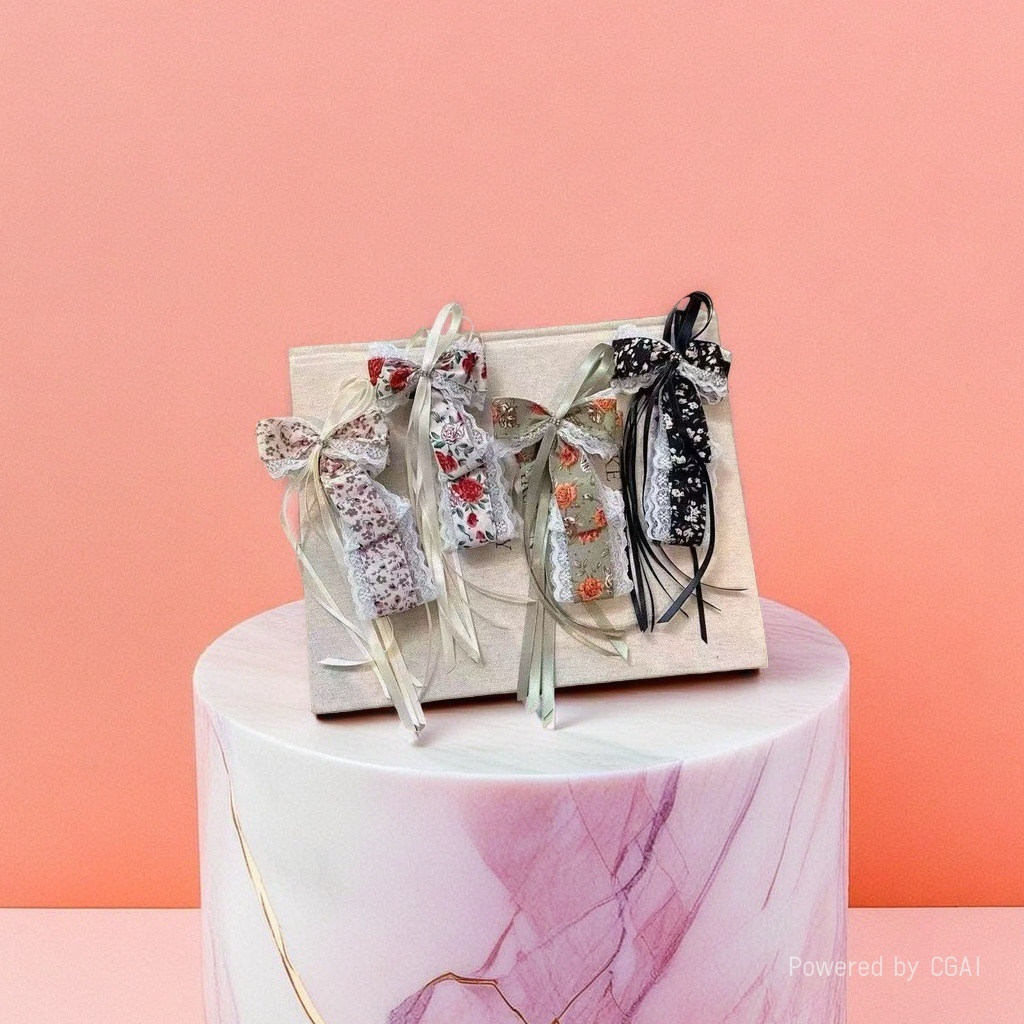 KT Cat, cinnamon dog, lace bow, sports yoga, sweat-absorbing hair band, silk scarf ribbon Specification image