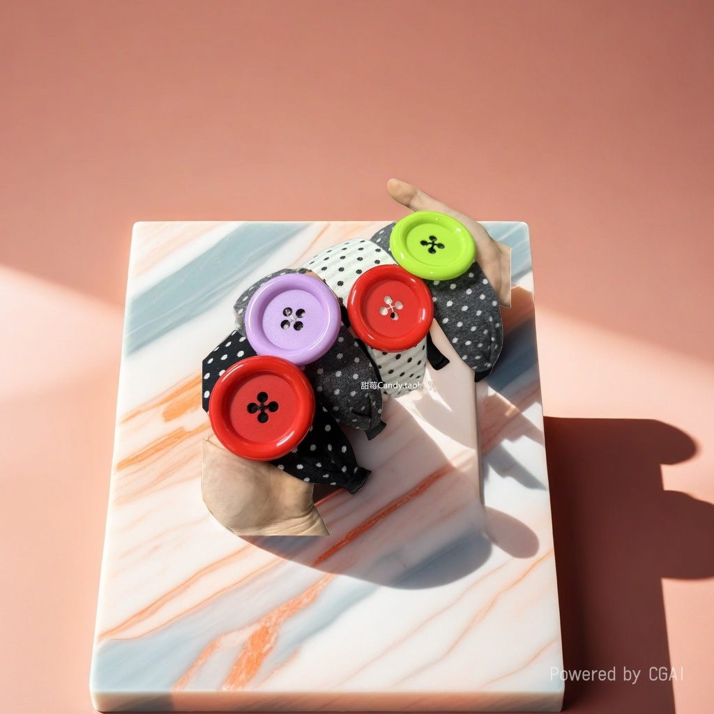 Colorful button pearl headband, Hanfu hair accessory, hair band base, hair accessory, universal style Specification image