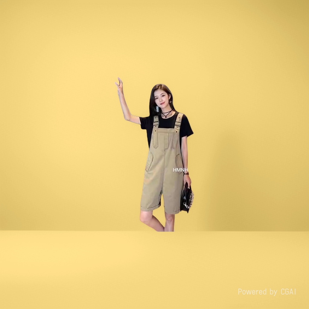 女式春夏款咖色背带裤连体裤时尚穿搭通勤百搭