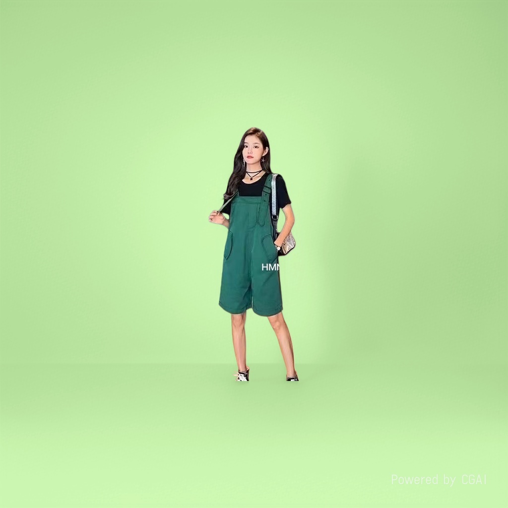 Mujer primavera verano casual verde strap jumpsuit cómodo commuter versátil Specification image