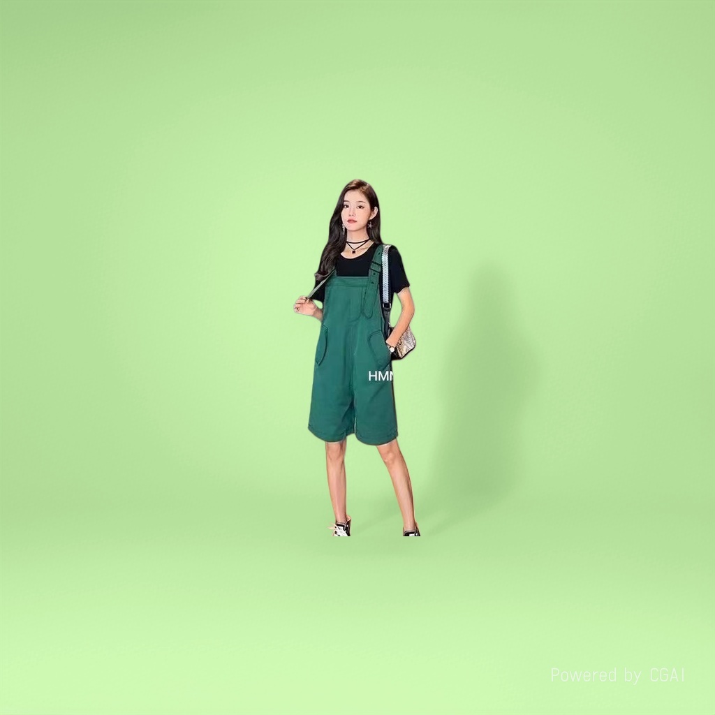 Mujer primavera verano casual verde strap jumpsuit cómodo commuter versátil details Picture