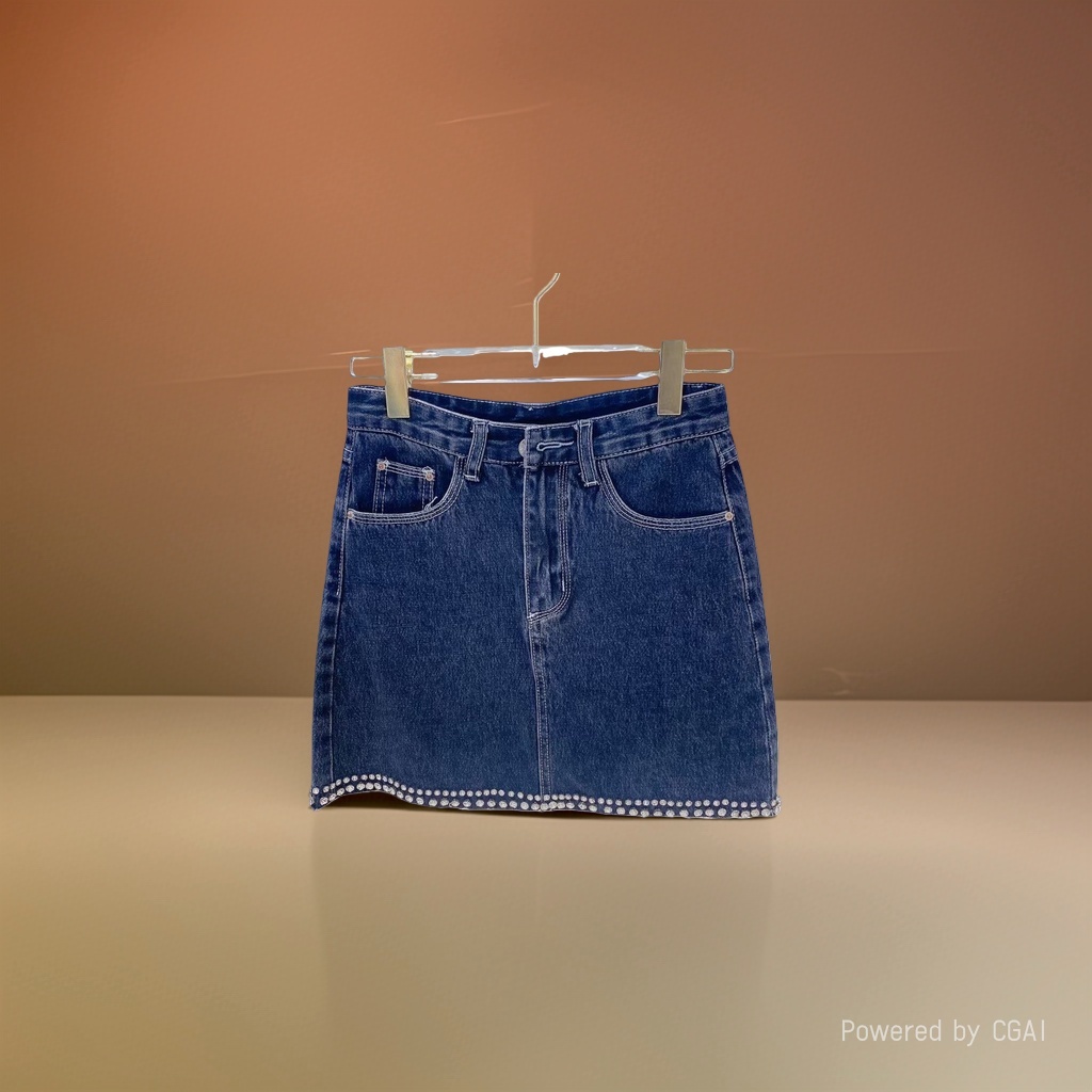 Mujer azul oscuro pantalones cortos denim slim cintura alta slim casual Specification image
