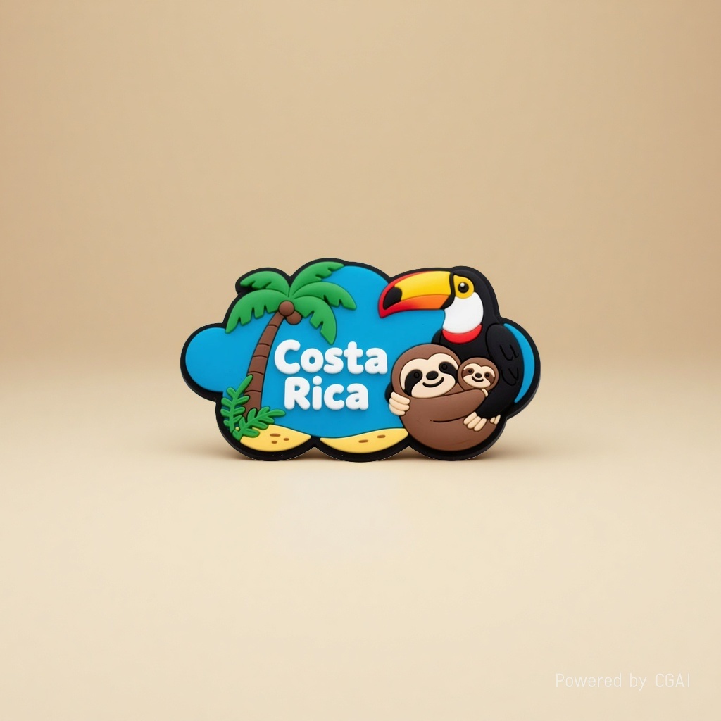 Costa Rica cartoon palm tree toucan sloth mother and child refrigerator stickers