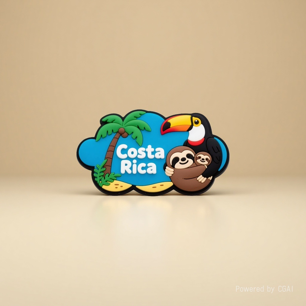 Costa Rica cartoon palm tree toucan sloth mother and child refrigerator stickers Application Scenario
