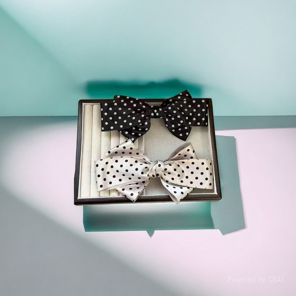 Handmade macaron-colored resin heart-shaped bow tie, polyester band, acrylic AB color collar flower details Picture