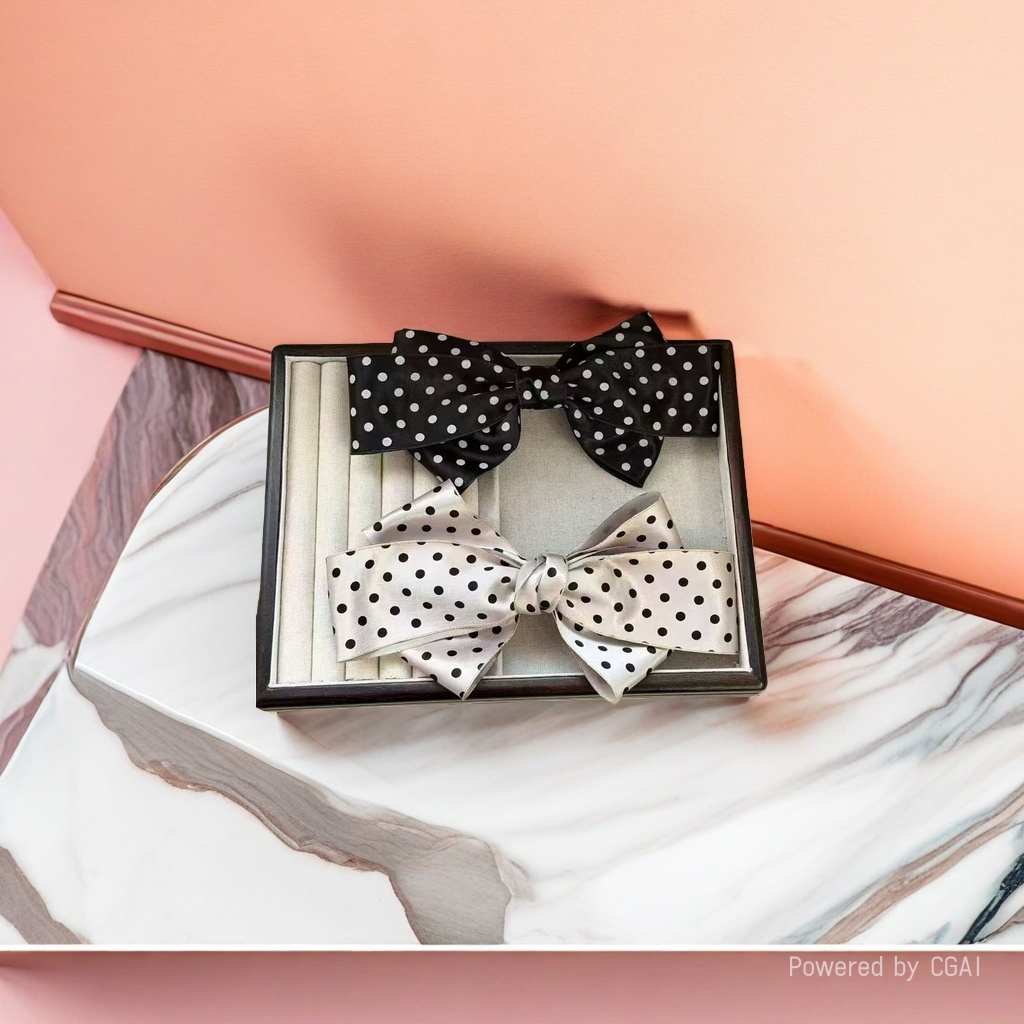 Handmade macaron-colored resin heart-shaped bow tie, polyester band, acrylic AB color collar flower Specification image