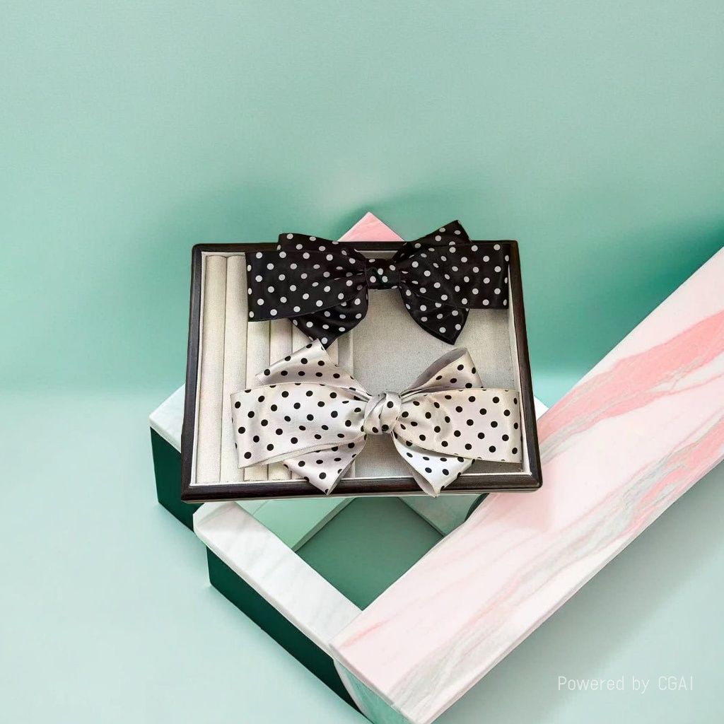 Handmade macaron-colored resin heart-shaped bow tie, polyester band, acrylic AB color collar flower Application Scenario