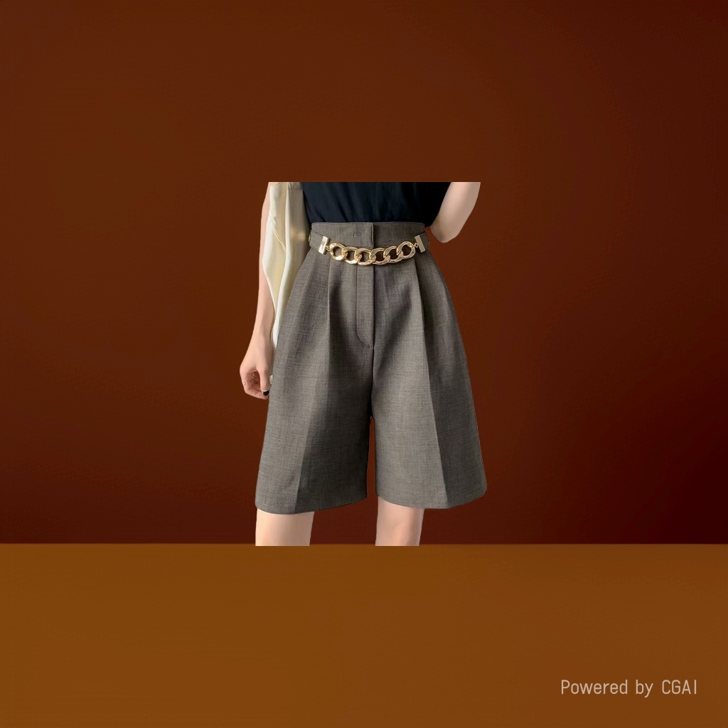 Gris talle alto pantalones cortos de pierna ancha sueltos slim versátil casual a-line pantalones de cinco cortes mujer Application Scenario