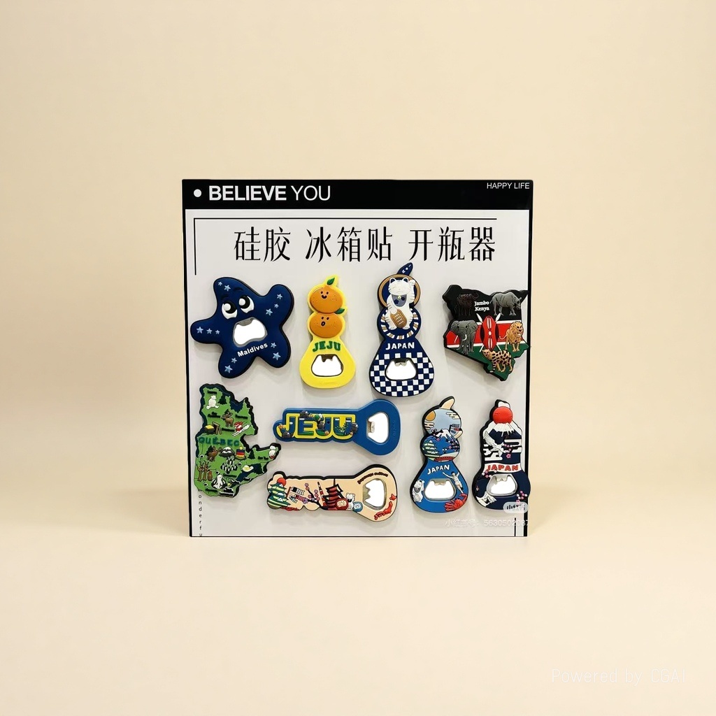 Silicone rubber plastic tube fridge magnets, bottle openers, magnetic clips, multi-functional kitchenware details Picture
