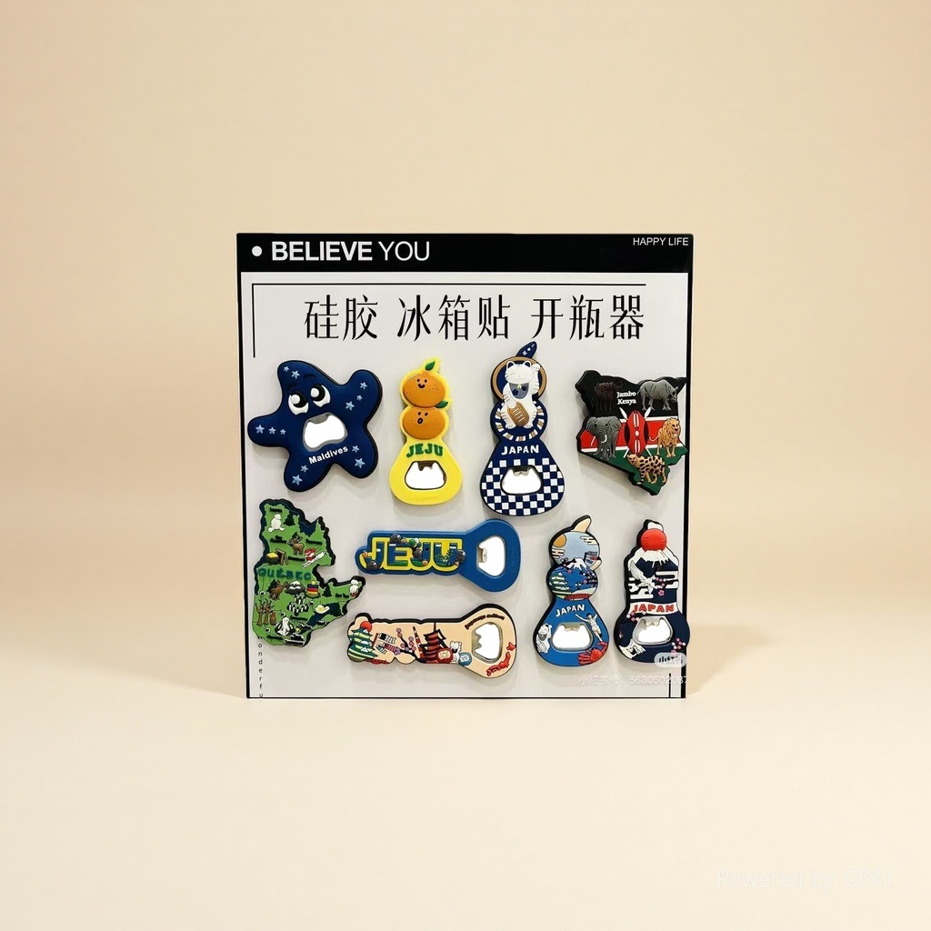 Silicone rubber plastic tube fridge magnets, bottle openers, magnetic clips, multi-functional kitchenware