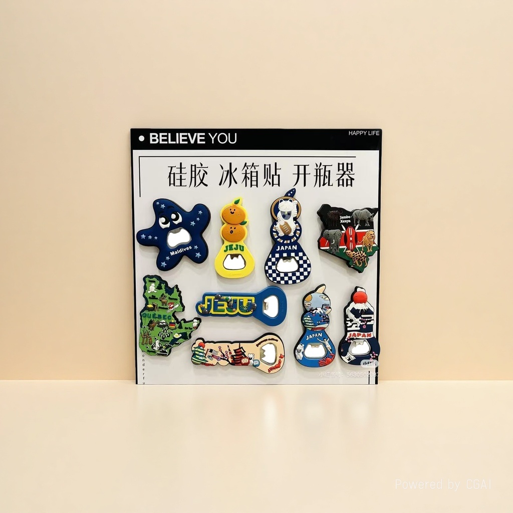 Silicone rubber plastic tube fridge magnets, bottle openers, magnetic clips, multi-functional kitchenware Application Scenario