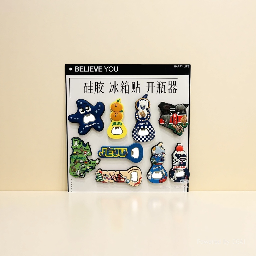 Silicone rubber plastic tube fridge magnets, bottle openers, magnetic clips, multi-functional kitchenware Specification image