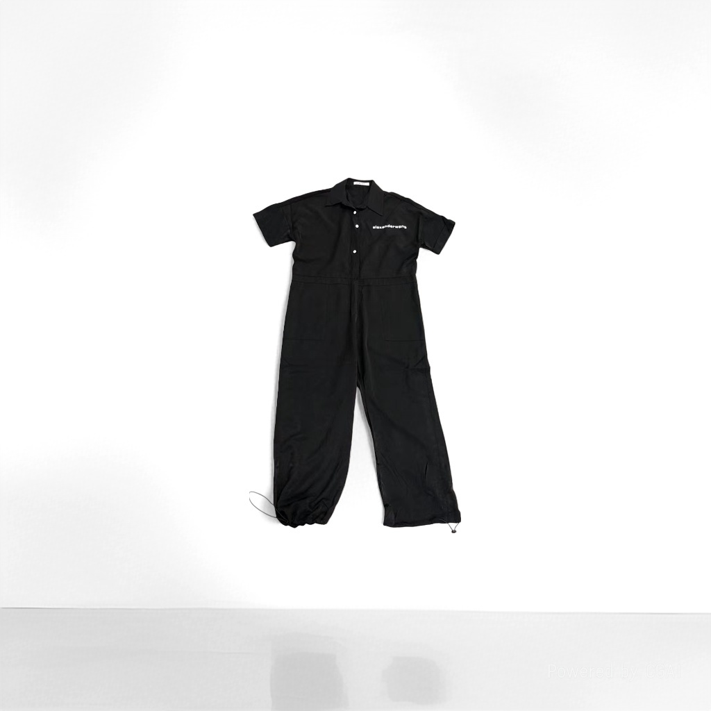 Negro jumpsuit mujer verano cintura alta slim workwear viento pantalones piernas largas jumpsuit Specification image