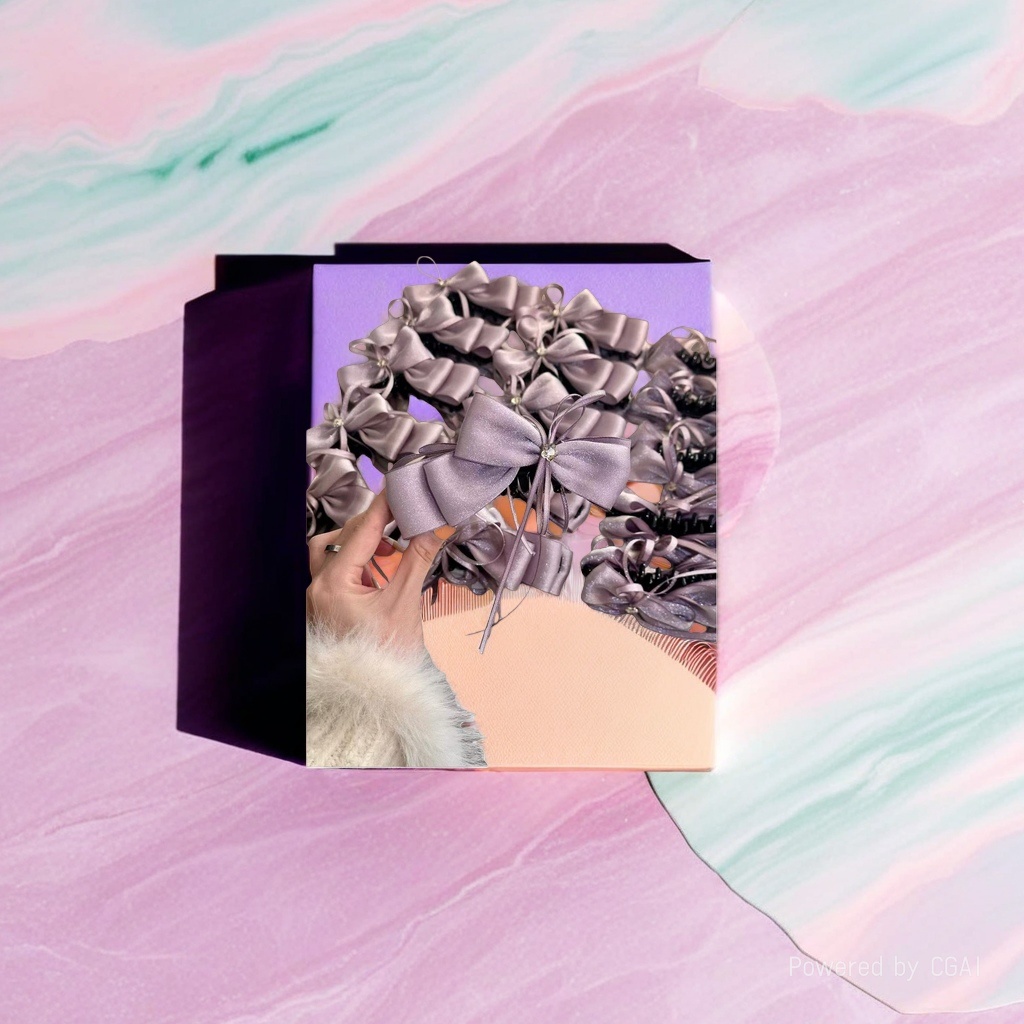Purple bow shark hairpin grab clip Banana hairpin main body Application Scenario