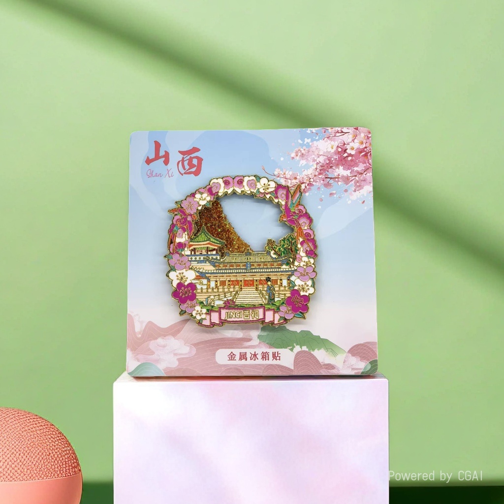 Metal fridge magnets for city tourism souvenirs, Shanxi Liusha fridge magnets Specification image
