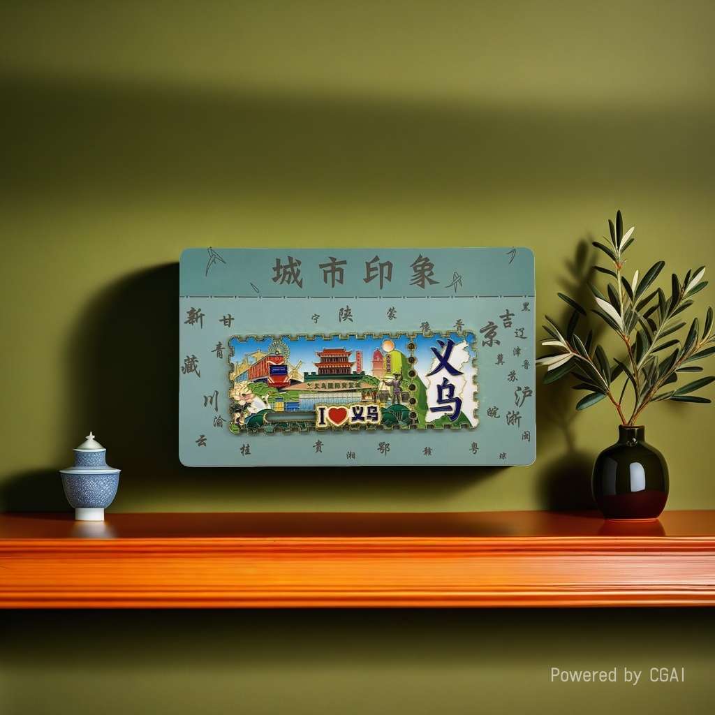 Metal fridge magnets for city tourism souvenirs, ticket stubs and fridge magnets for Yiwu slide Application Scenario