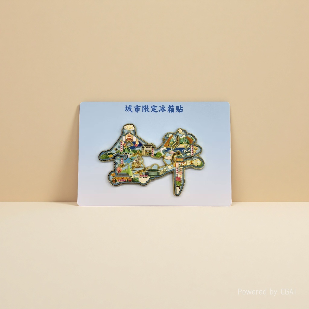 Metal fridge magnets for city tourism souvenirs in Jinhua font Application Scenario
