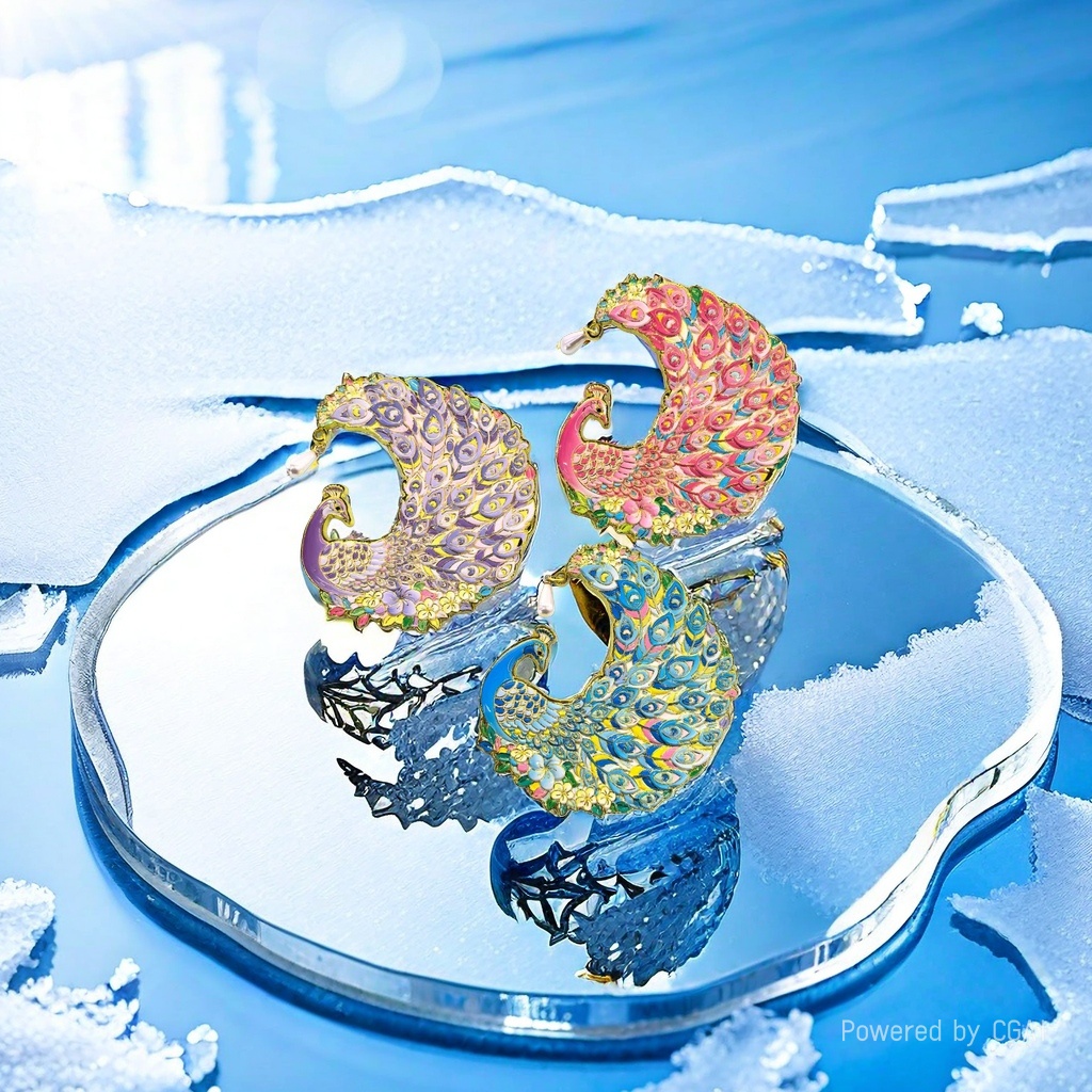 Colorful peacock fridge magnets, city commemorative fridge magnets Specification image