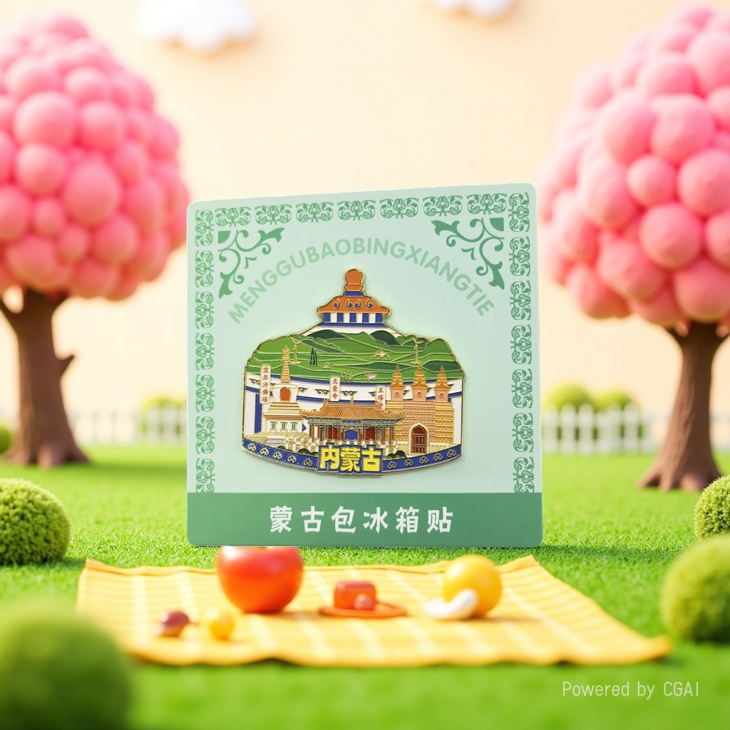 Inner Mongolia architectural pattern cultural and creative fridge magnets, magnetic stickers, city commemorative fridge magnets details Picture