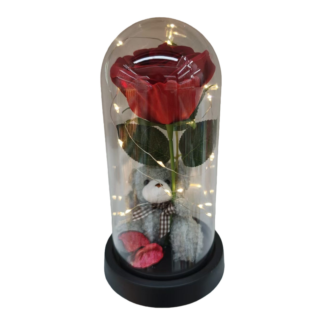 Glass-covered rose teddy bear souvenir gift box packaging box Item Picture