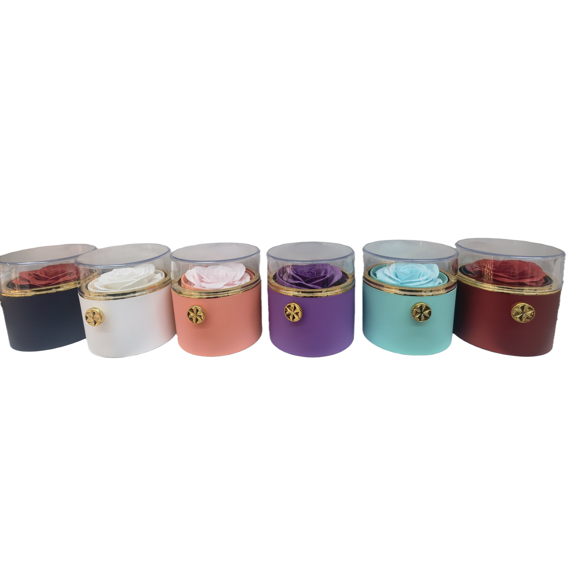Colorful cylindrical gift boxes, rose gift packaging boxes, gift boxes, paper bags, artificial flowers and simulated flowers Item Picture