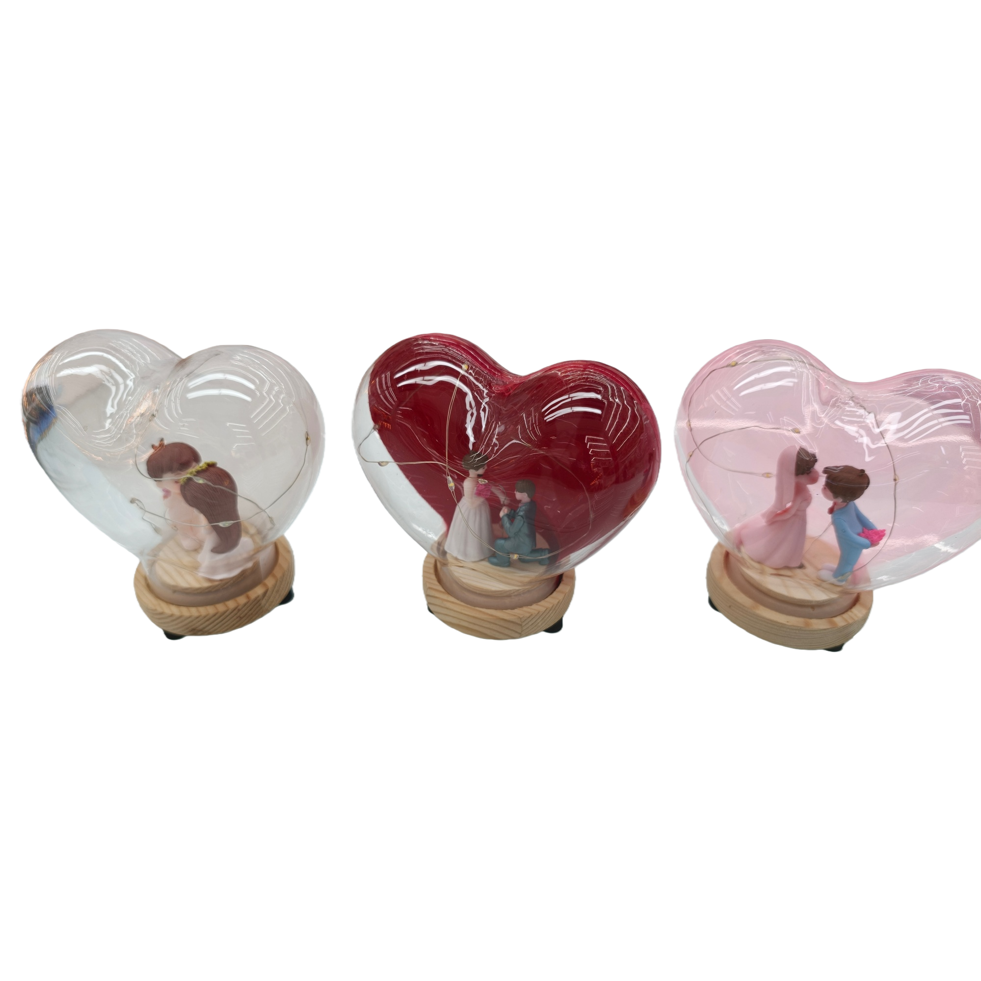Ocean-themed artificial flowers, heart-shaped glass couple dolls, handcrafted glass handicrafts Item Picture