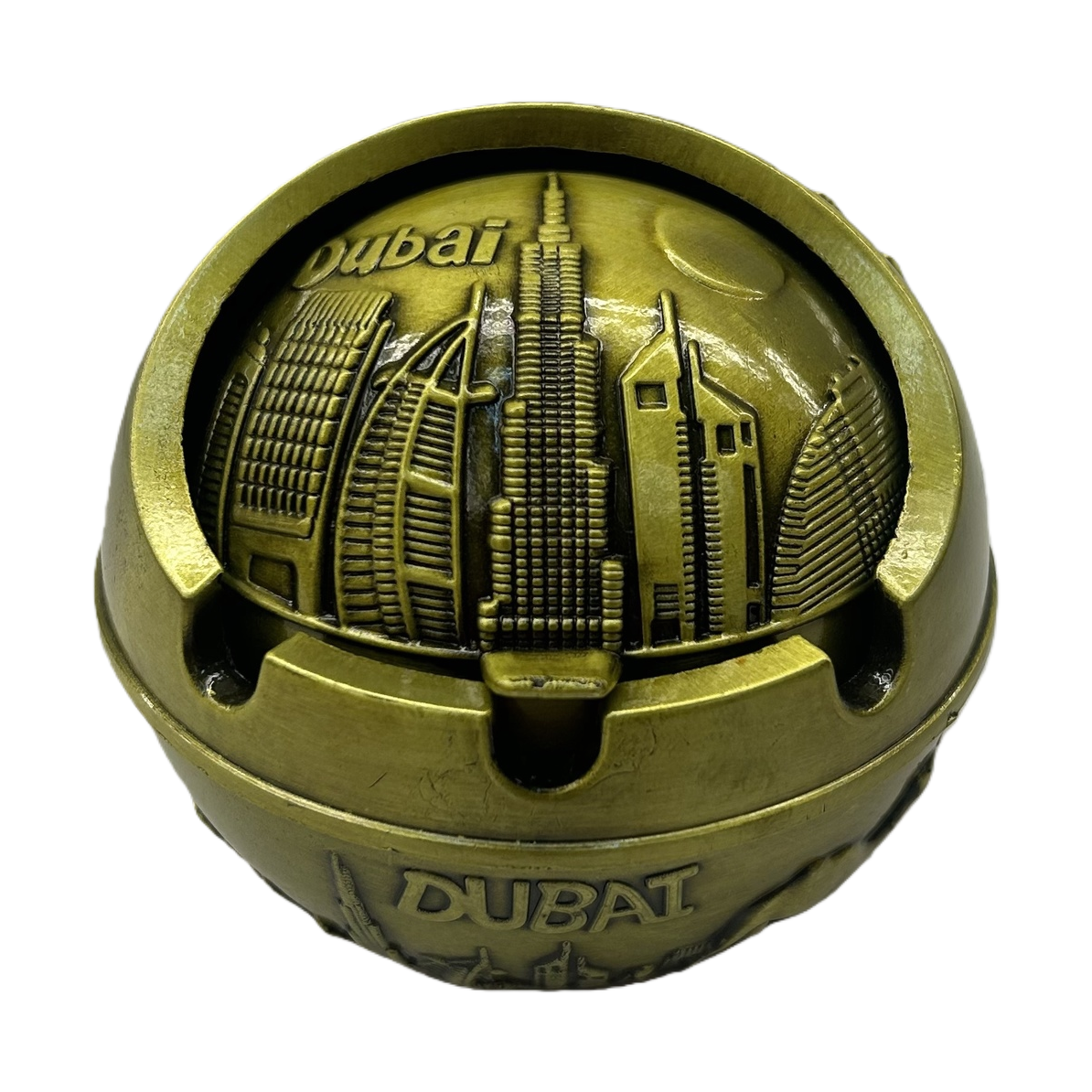 Golden Dubai cityscape souvenir, brass wave craft, red copper available Item Picture