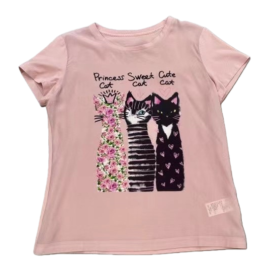 Mardi's pink cat pattern top is a summer fashion bestseller for girls Item Picture