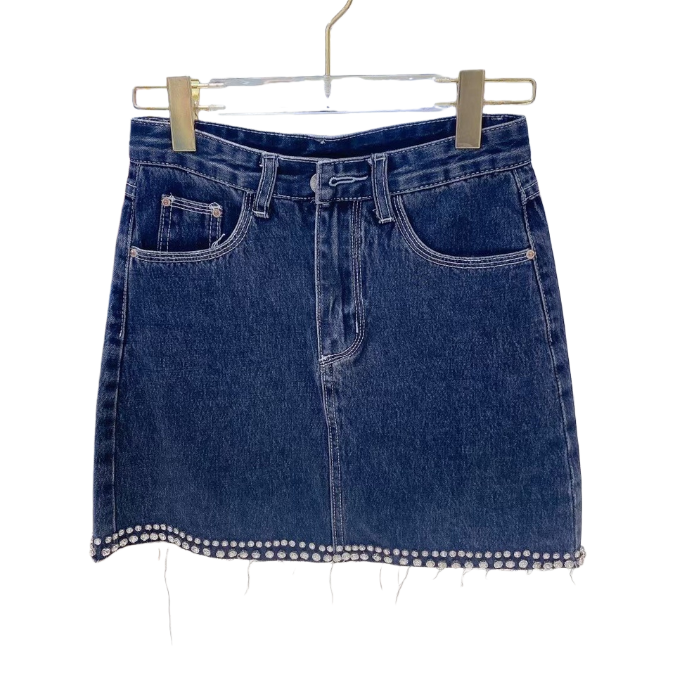 Mujer azul oscuro pantalones cortos denim slim cintura alta slim casual Item Picture