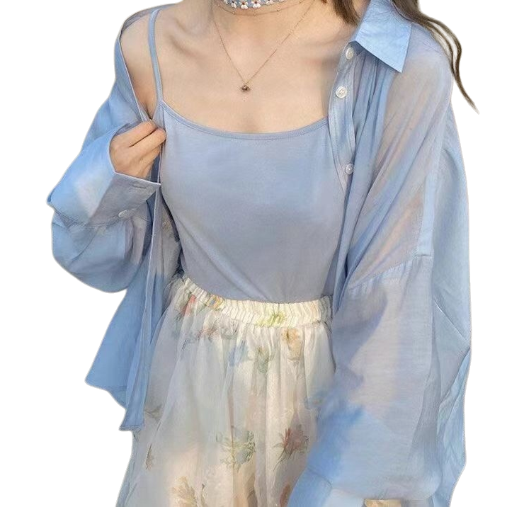 Camisa de protección solar tencel francés para mujeres summer slim pequeño fresco y dulce Item Picture