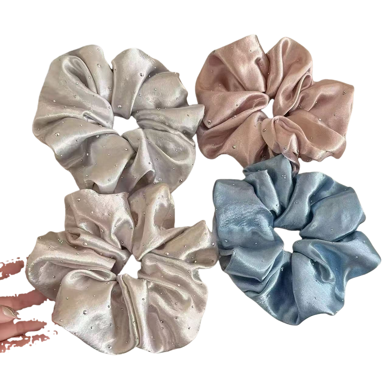 Velvet-textured large intestine hair band, hair accessory, square cover and decorative item Item Picture