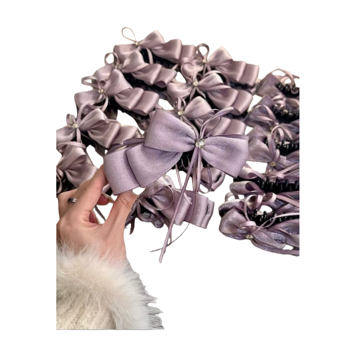 Purple bow shark hairpin grab clip Banana hairpin main body Item Picture