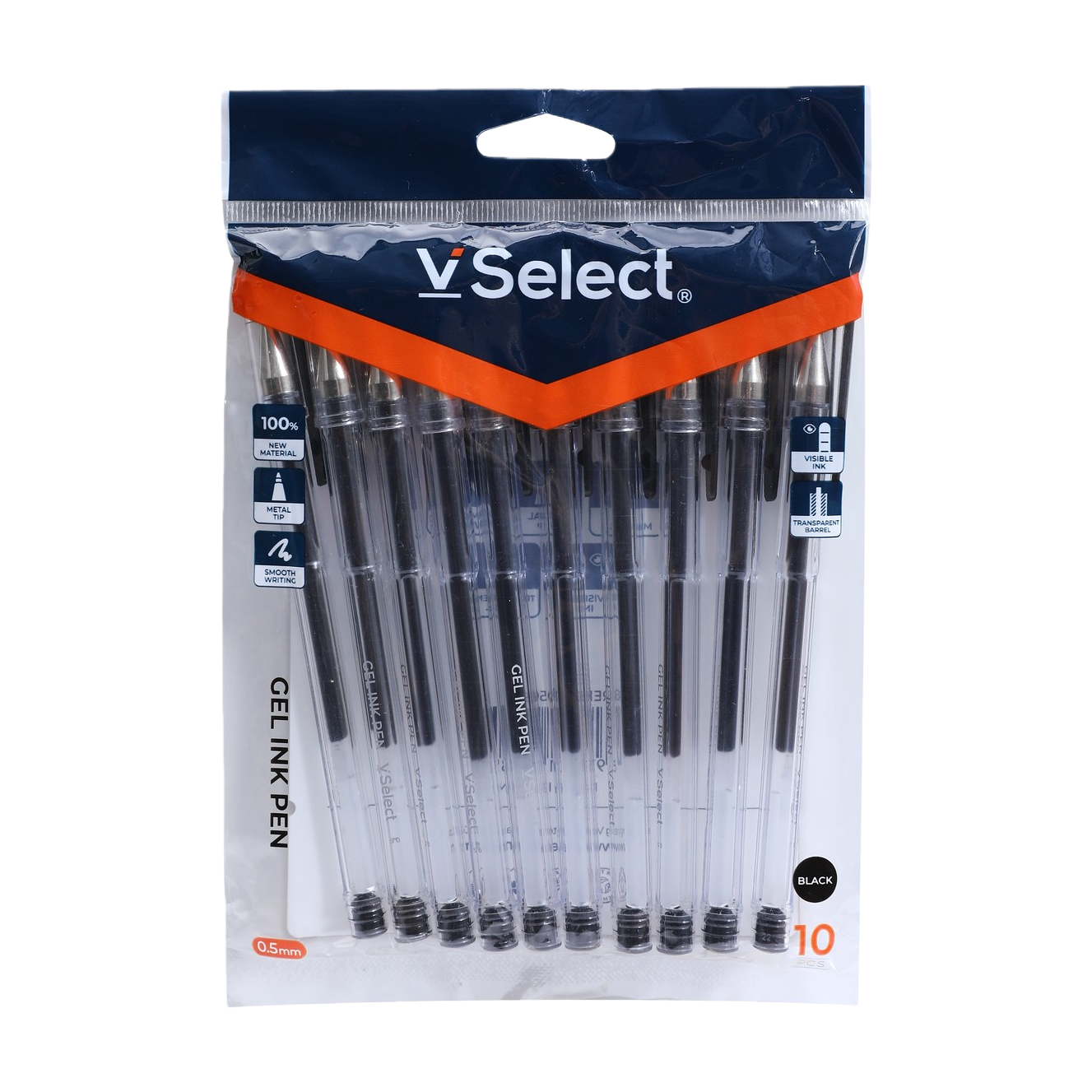 من طراز VSelect Black Black 50 مم من الأقلام المحايدة 10 أكياس قرطاسية للرسم Item Picture