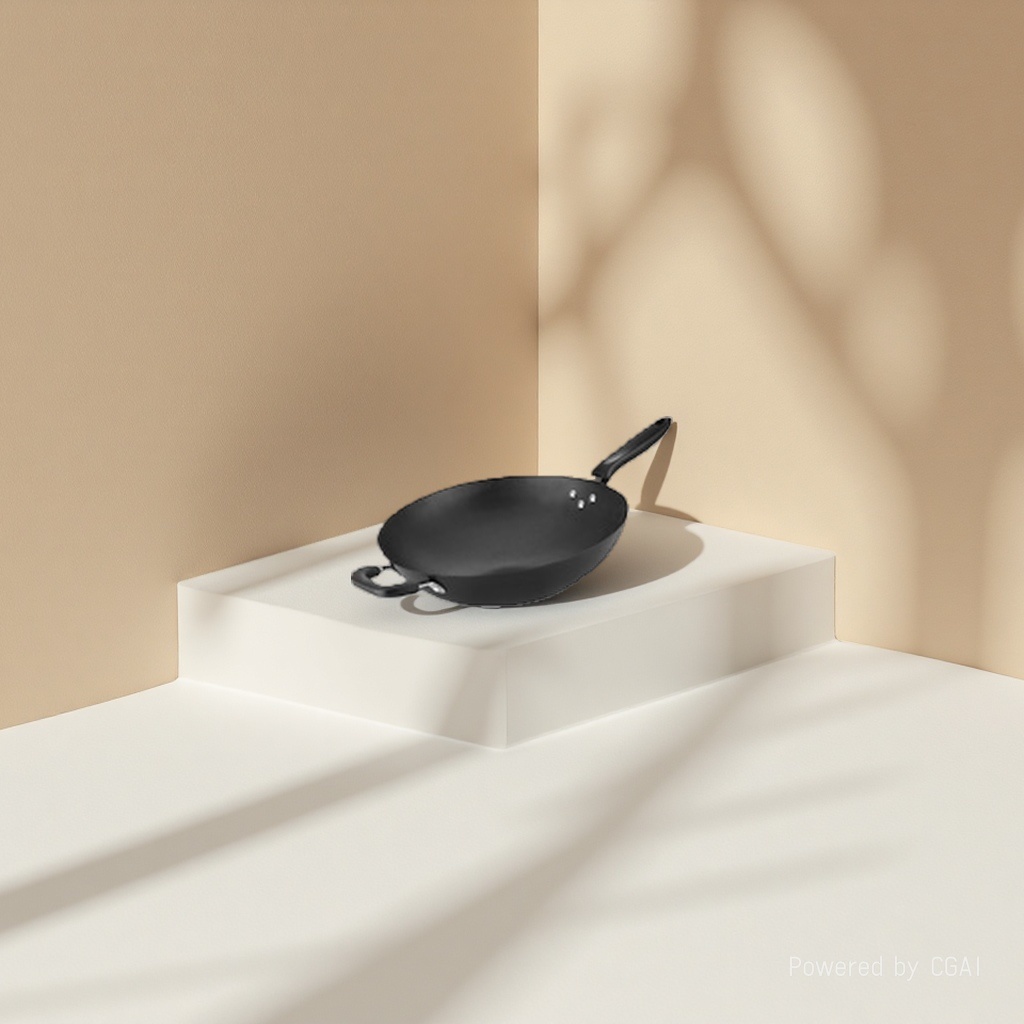 Black cast iron wok, iron wok, household, uncoated, healthy stir-frying